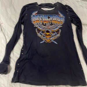 Affliction t-shirt/tunic with ripped details